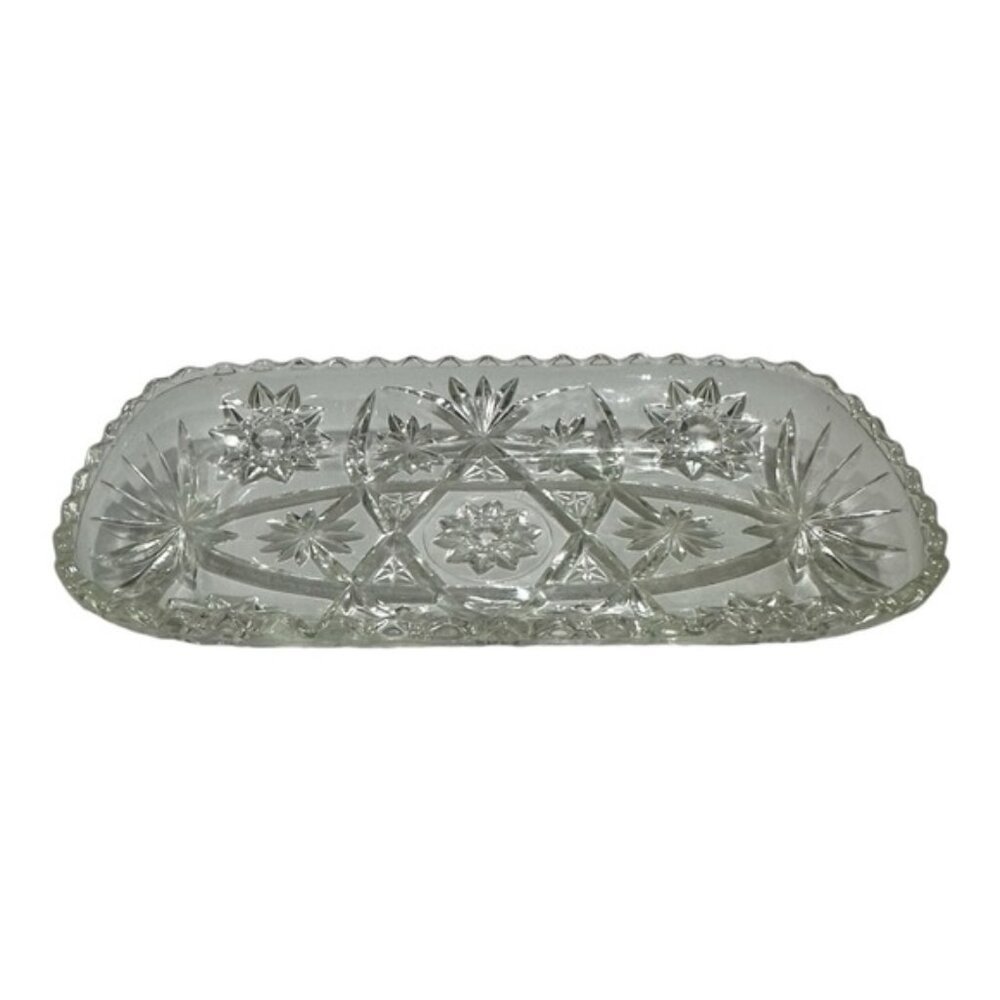 Vintage Anchor Hocking Star Of David Starburst Tray